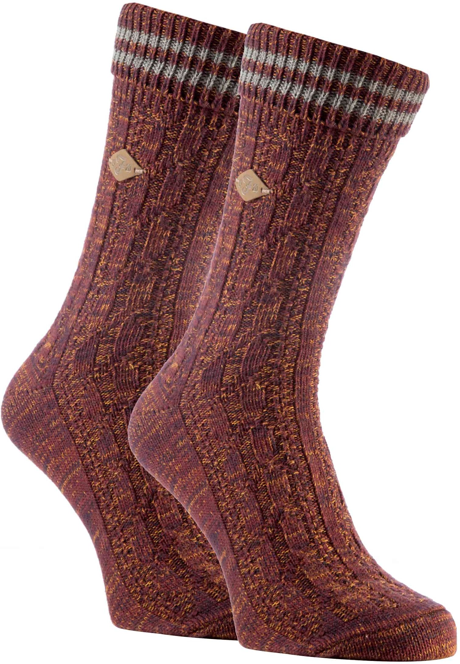 2 Pack Herren Kabel stricken Baumwolle Boot Kleid Socken mit Turn Over Top