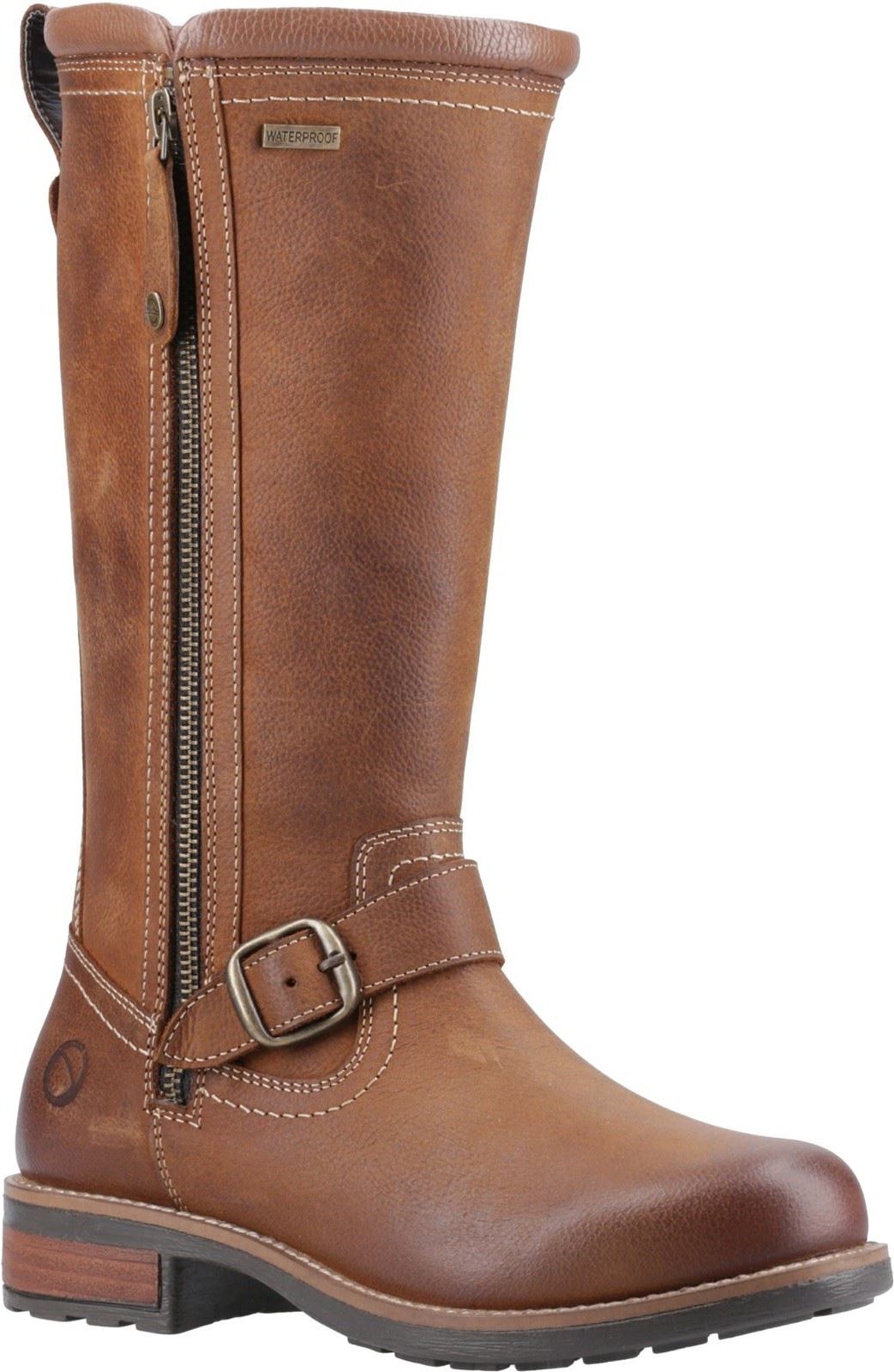 Cotswold Bourton Leder Damen Lederstiefel in Tan