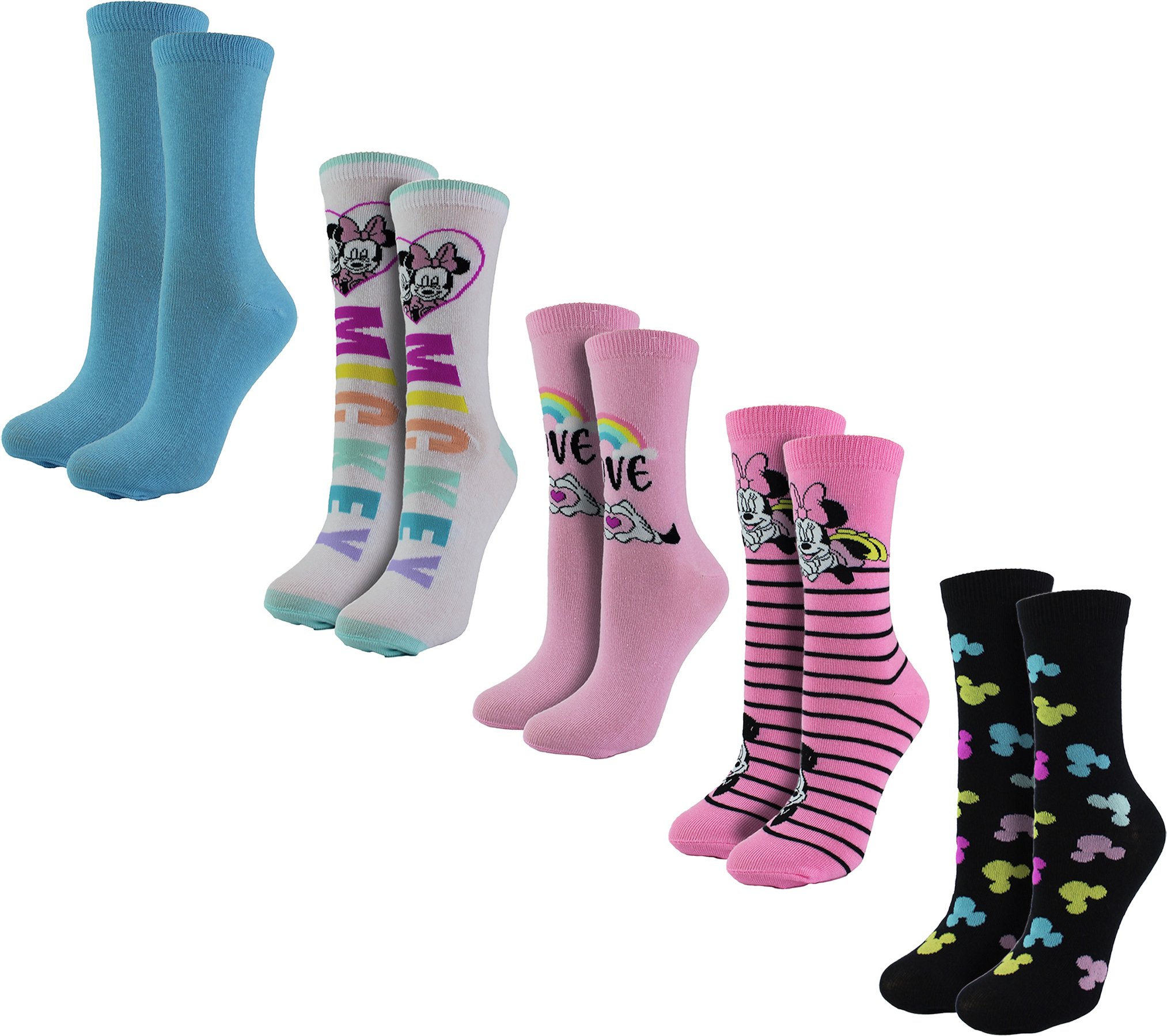 5 Paar Minnie Mouse Socken für Frauen | Niedliche Neuheit Disney Mickey Mouse Socken | Ideale Weihnachtsgeschenke - Minn...