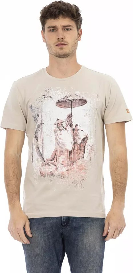 Trussardi Action Beiges Baumwoll-T-Shirt für Männer