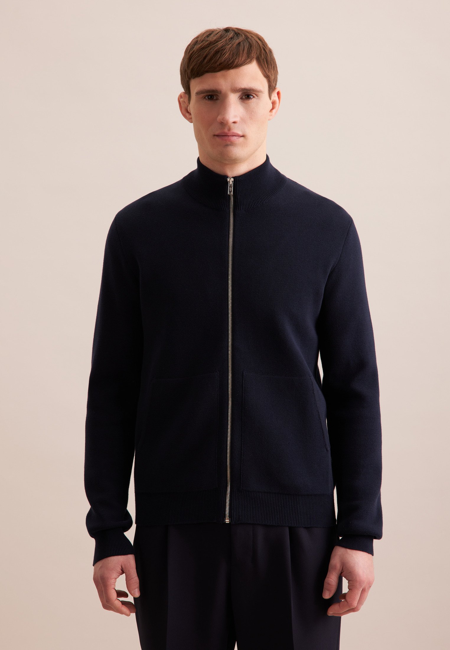 Strick-Jacke Herren Dunkelblau