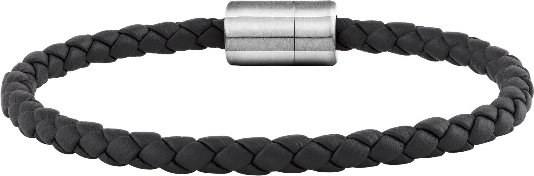 cai Armband Leder olivenblattgegerbt schwarz Stahl