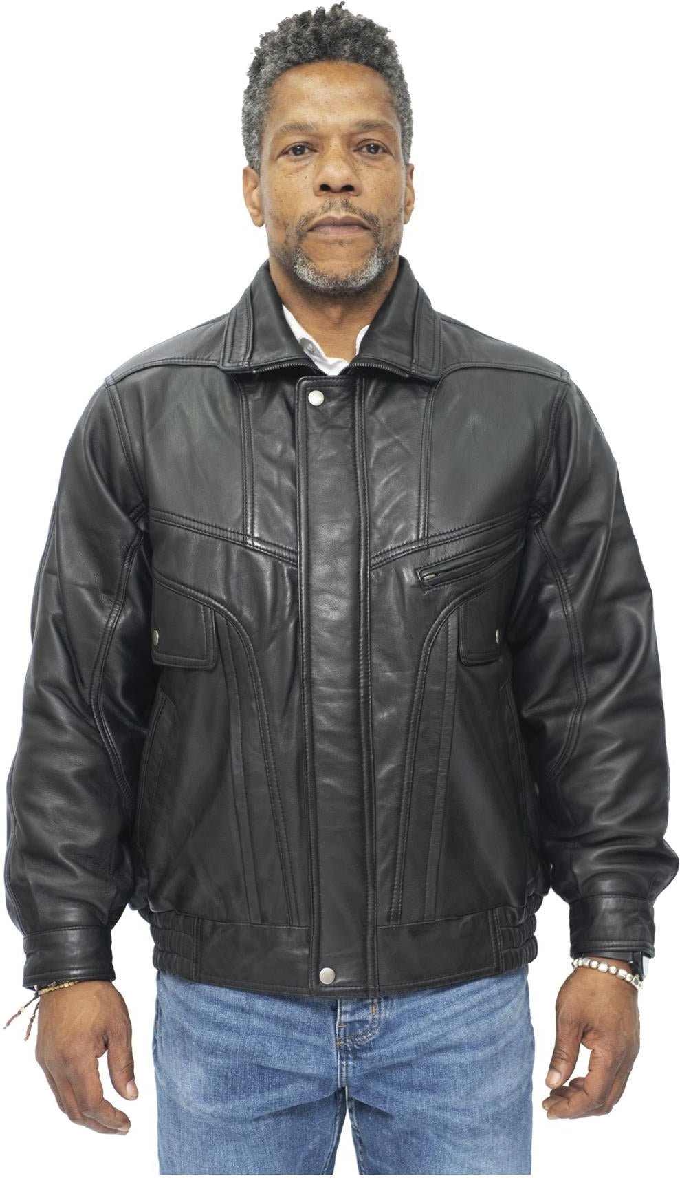 Klassische Herren-Harrington-Bomber-Lederjacke-Minsk