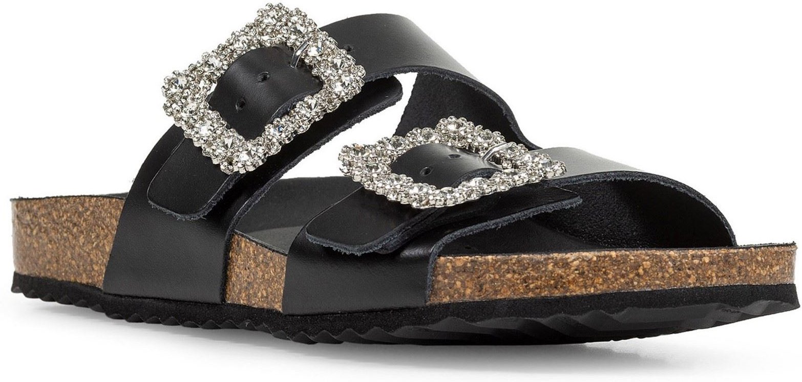 Geox D BRIONIA R Leder Damen Sandalen in Schwarz