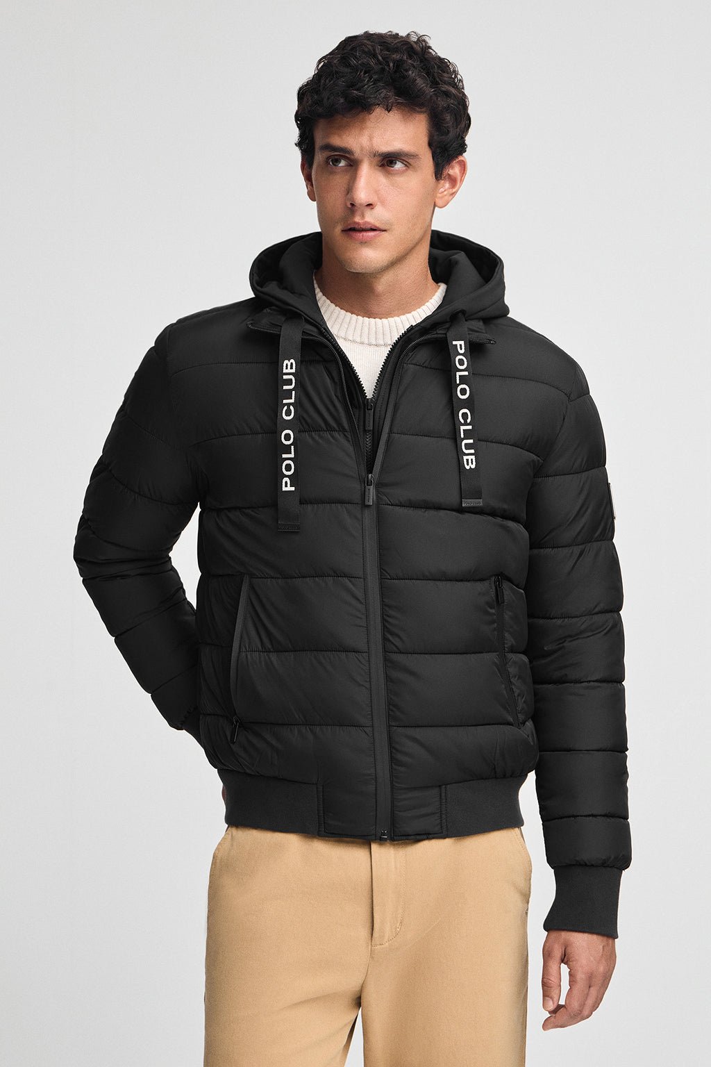 Jacke Comet schwarz mit Polo Club-Logo