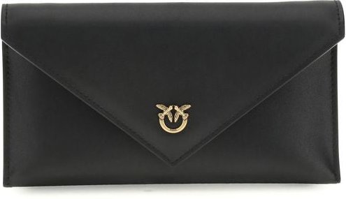 PINKO Clutch-Tasche aus schwarzem Kalbsleder Bos Taurus