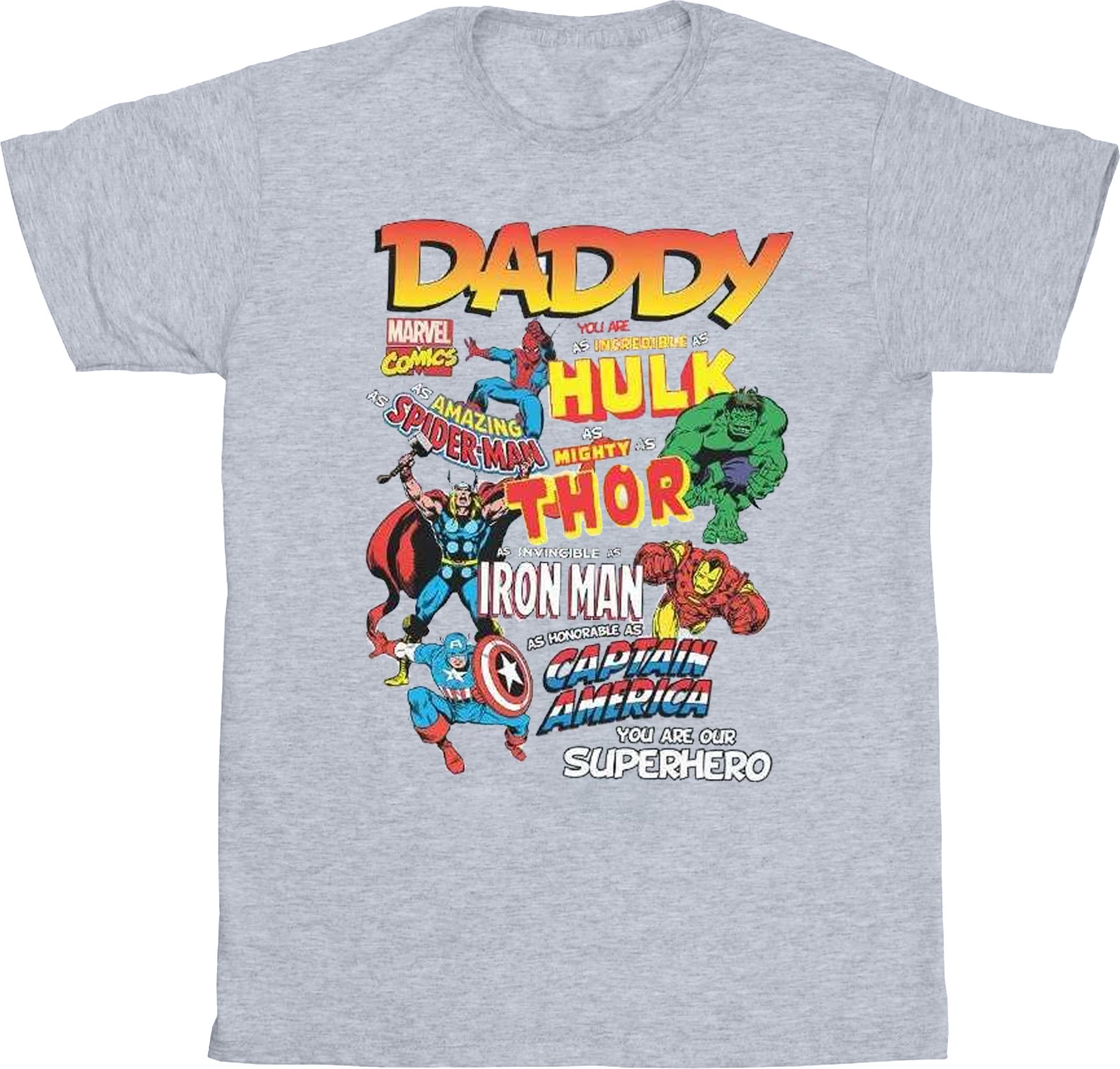 Marvel - "Our Dad Superhero" T-Shirt für Herren (Grau)