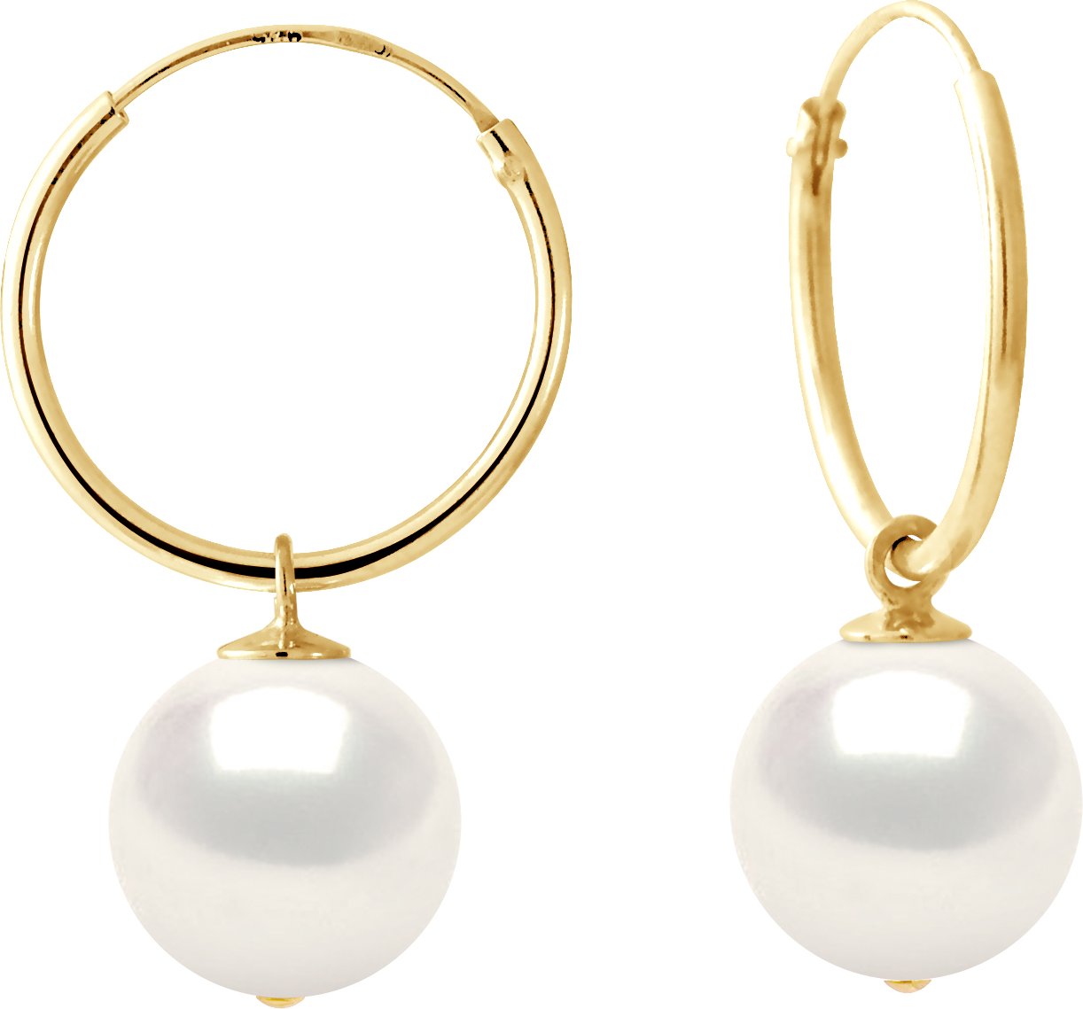 DIADEMA - Ohrringe - Gelbgold und echte Süßwasserperlen