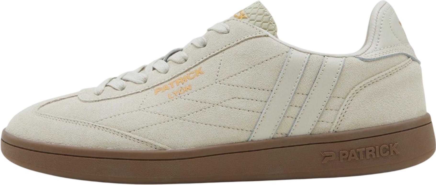 Patrick - "Lyon" Sneaker für Herren, Wildleder, Cupsohle (Naturweiß/Gummi Rosa)