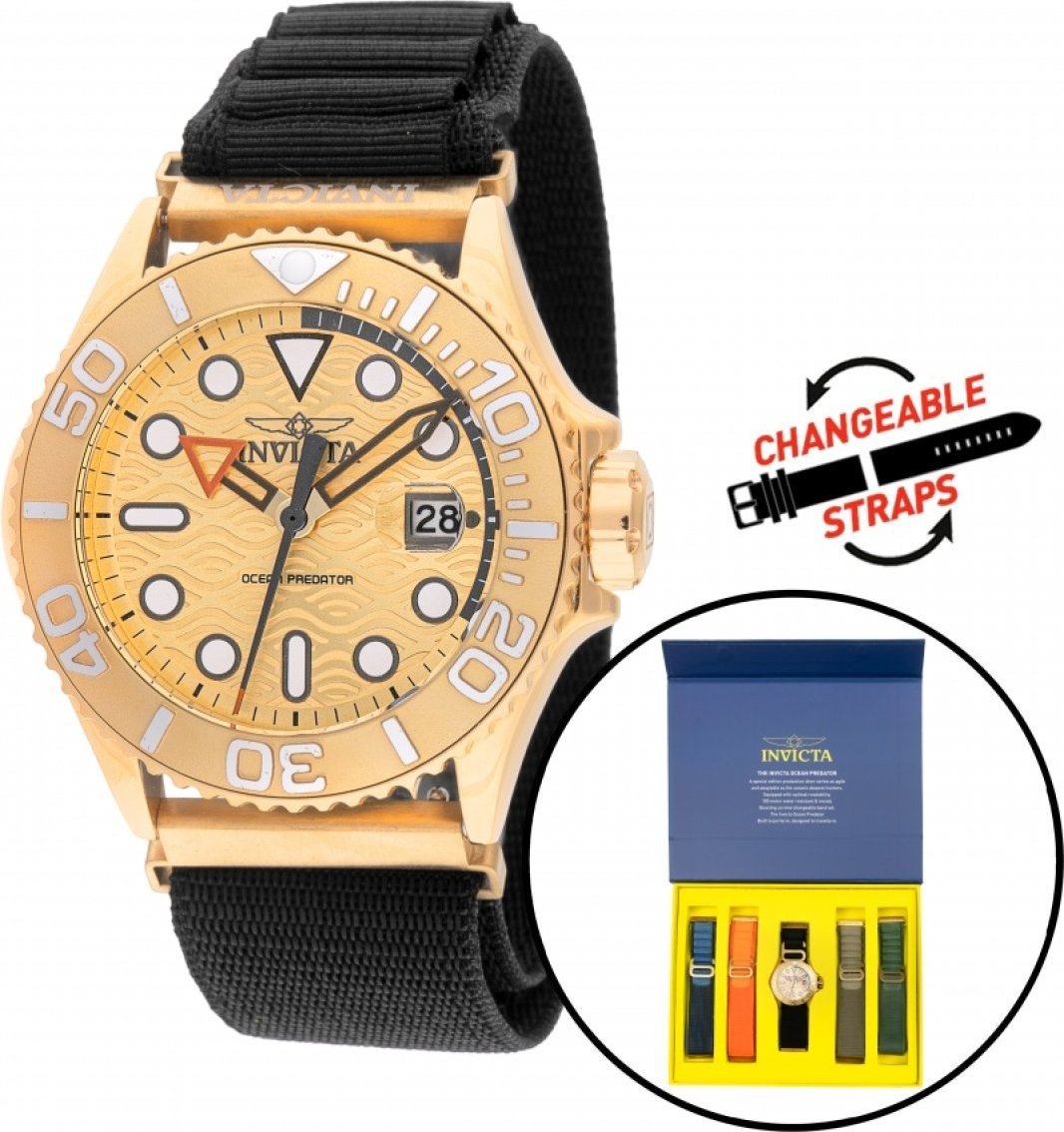 Invicta OCEAN PREDATOR 49799 Herrenuhr - 44mm - Mit Extra uhrenarmband