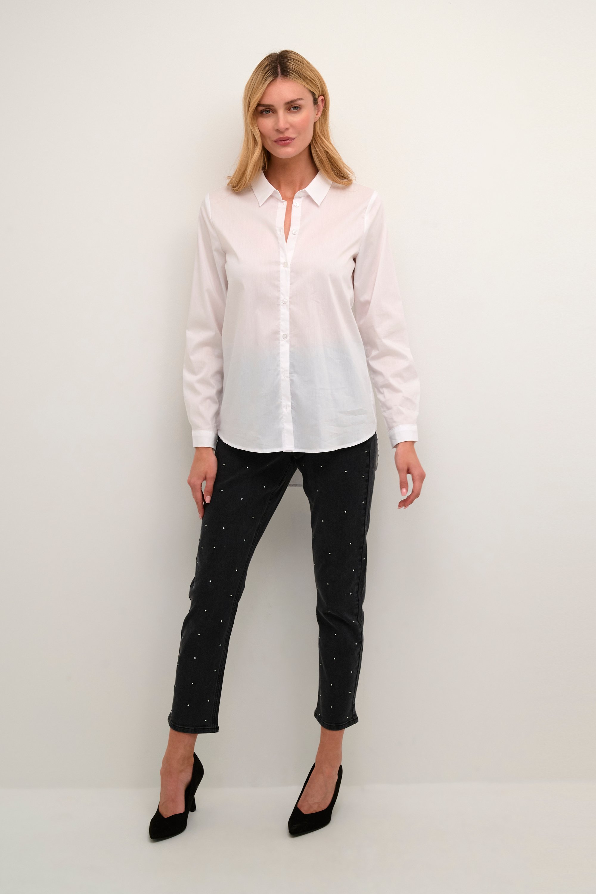 Langarm - Hemd Tight fit Optical White