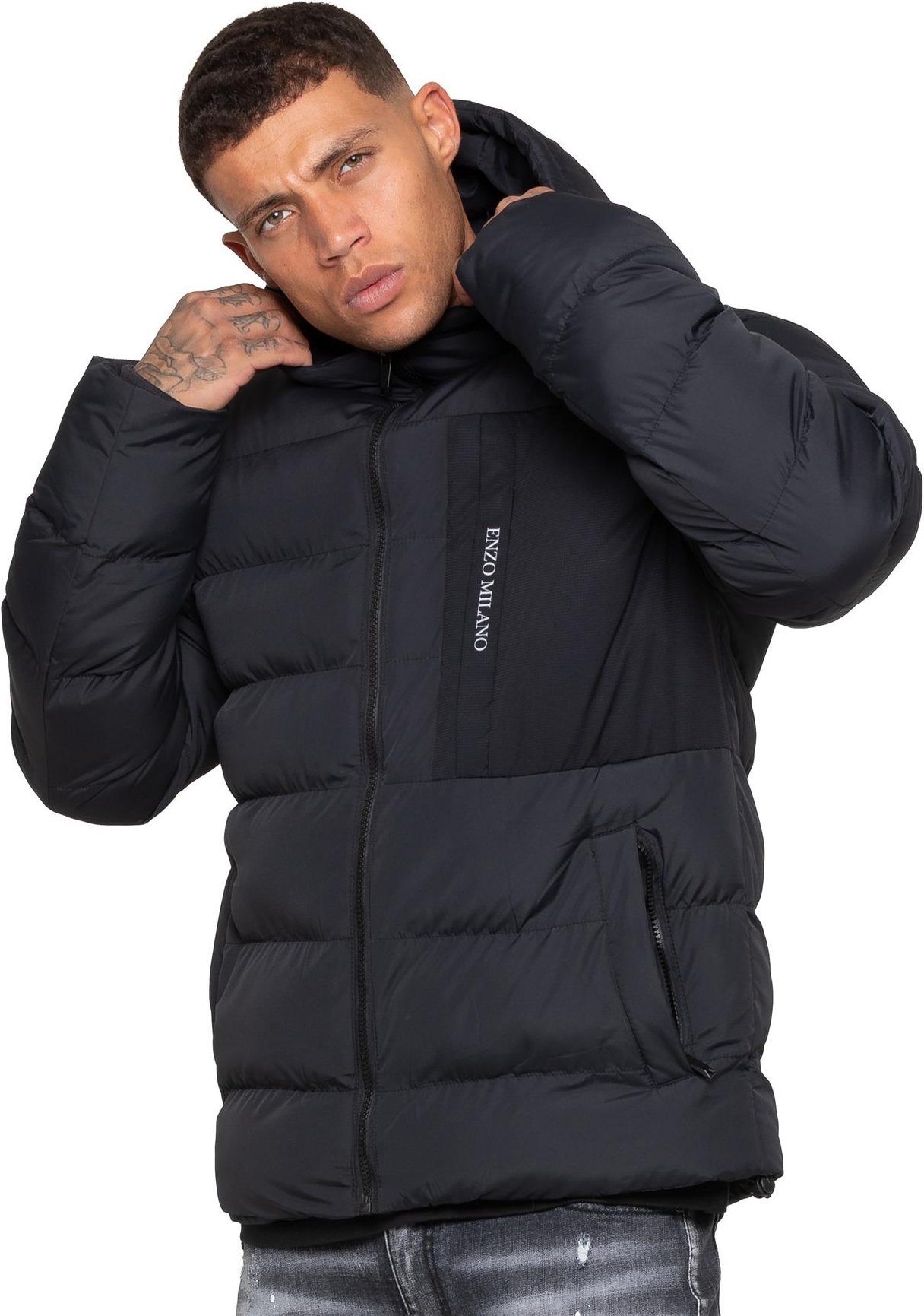 Enzo Milano | Herren Kapuzen-Pufferjacke