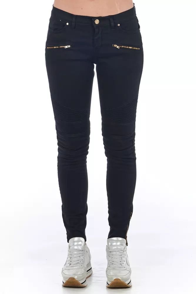 Motostyle Skinny Jeans mit goldenen Reißverschlüssen