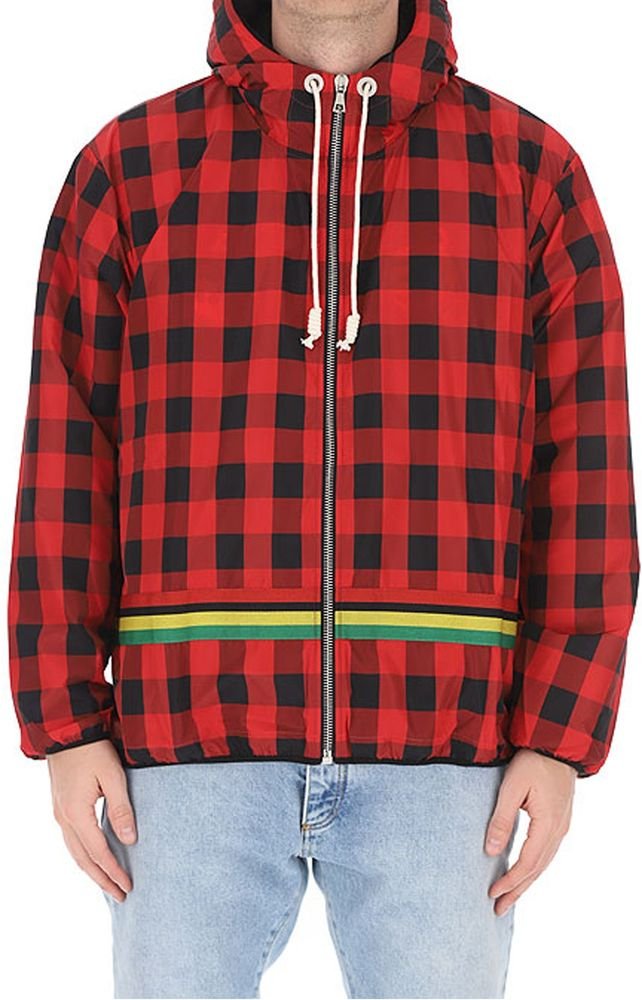 Kariertes Zip-Hoodie-Jacke