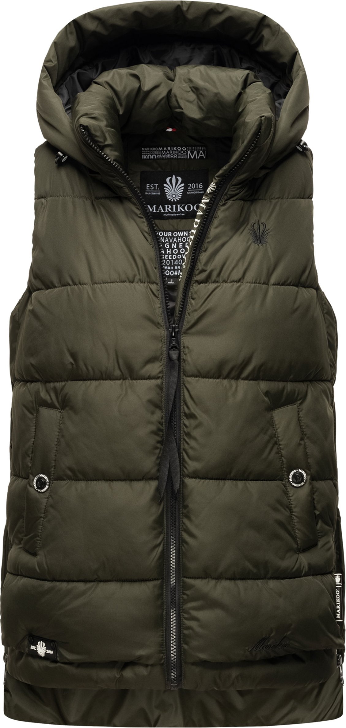 Thumbnail - Marikoo Damen Steppweste – Zarinaa, leicht mit abnehmbarer Kapuze