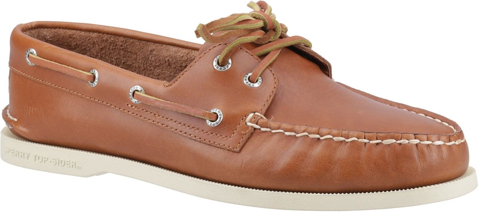 Sperry Authentische 2-Augen-Leder-Herren Bootsschuhe in Tan