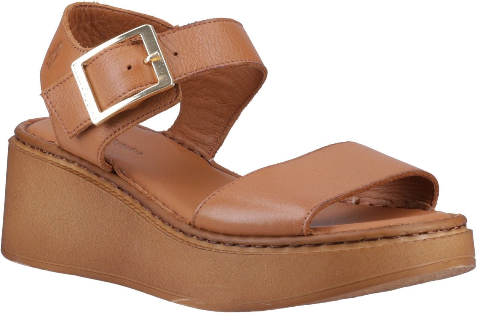 Hush Puppies Beatrix Wedge Damen Sandalen aus Leder in Tan