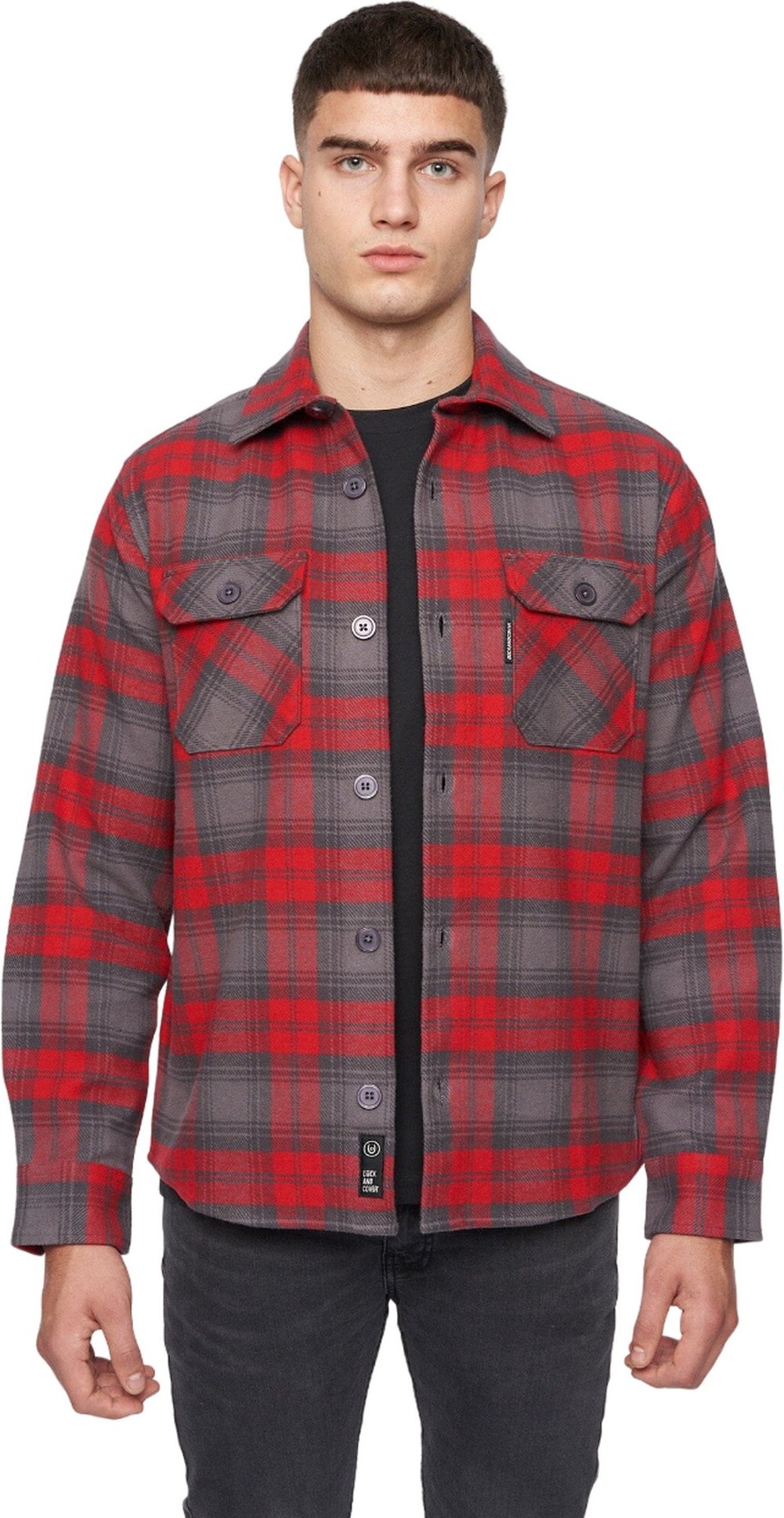 Thumbnail - Duck and Cover - "Willington" Hemdjacke für Herren (Rot)