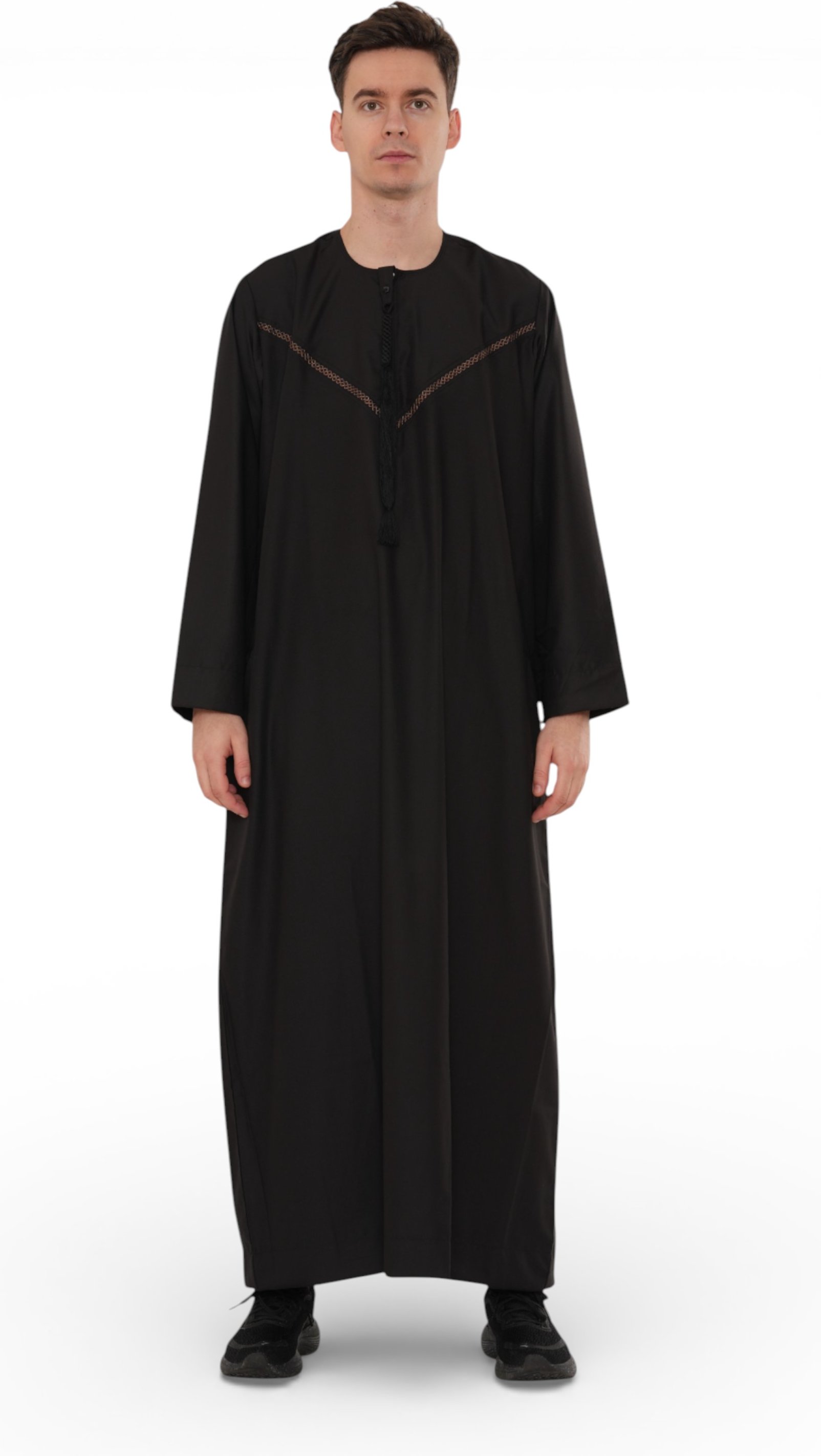 Herren Eid Schwarze marokkanische Thobe Robe Djellaba Ramadan Eid Jubba- HM10