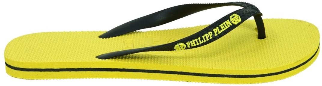 Philipp Plein Marke Logo Gelb Flip Flops