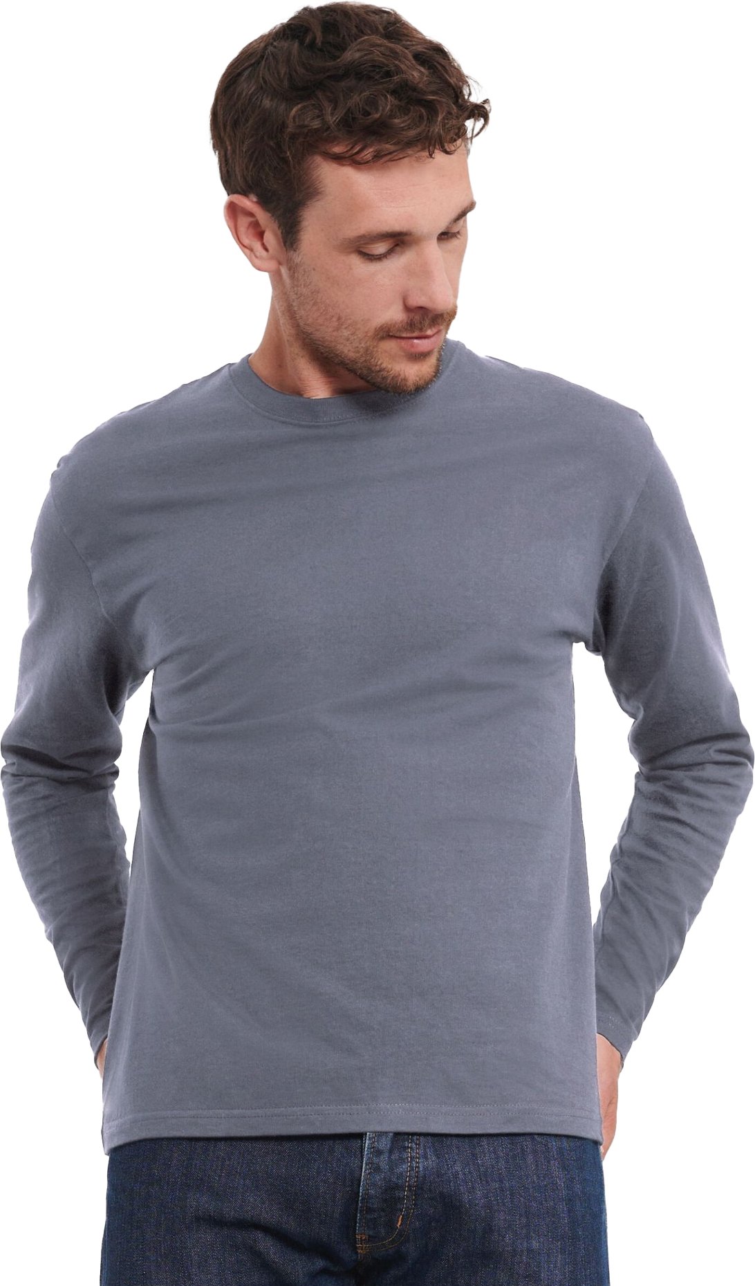 Russell Mens Classic Langarm T-Shirt (Convoy Grau)