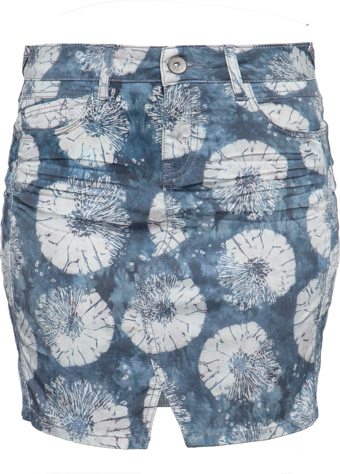 Amor, Truth & Trust Damen ATT JEANS Damen Jeansrock mit floralem Aquarell-Muster Megan Denim