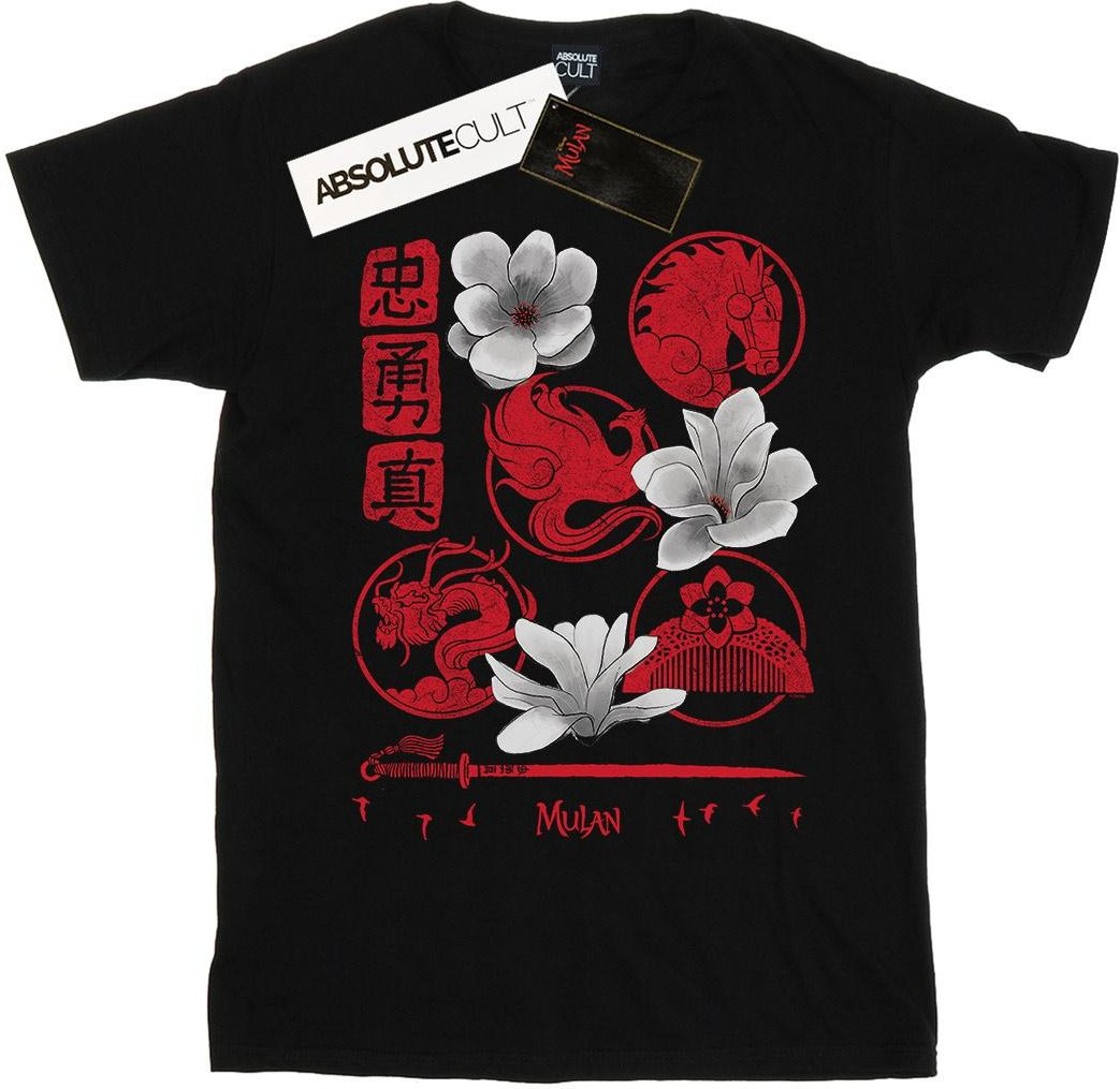 Disney - "Mulan Movie Icons" T-Shirt für Damen (Schwarz)