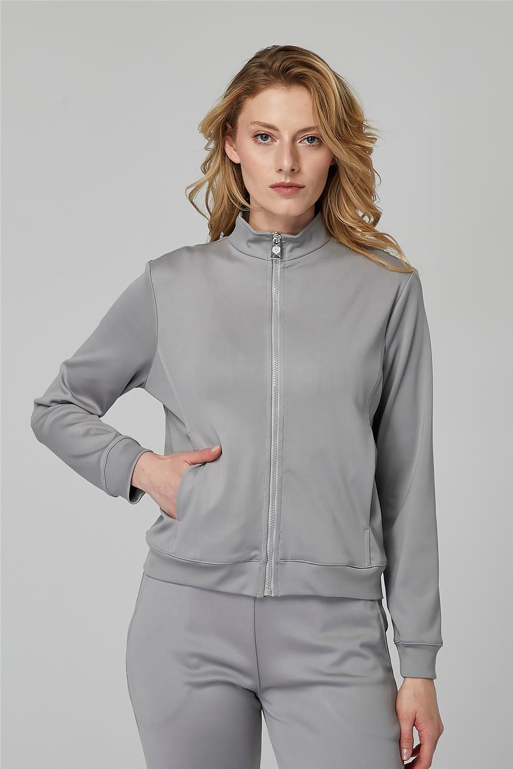 Stehkragen Sweatshirt