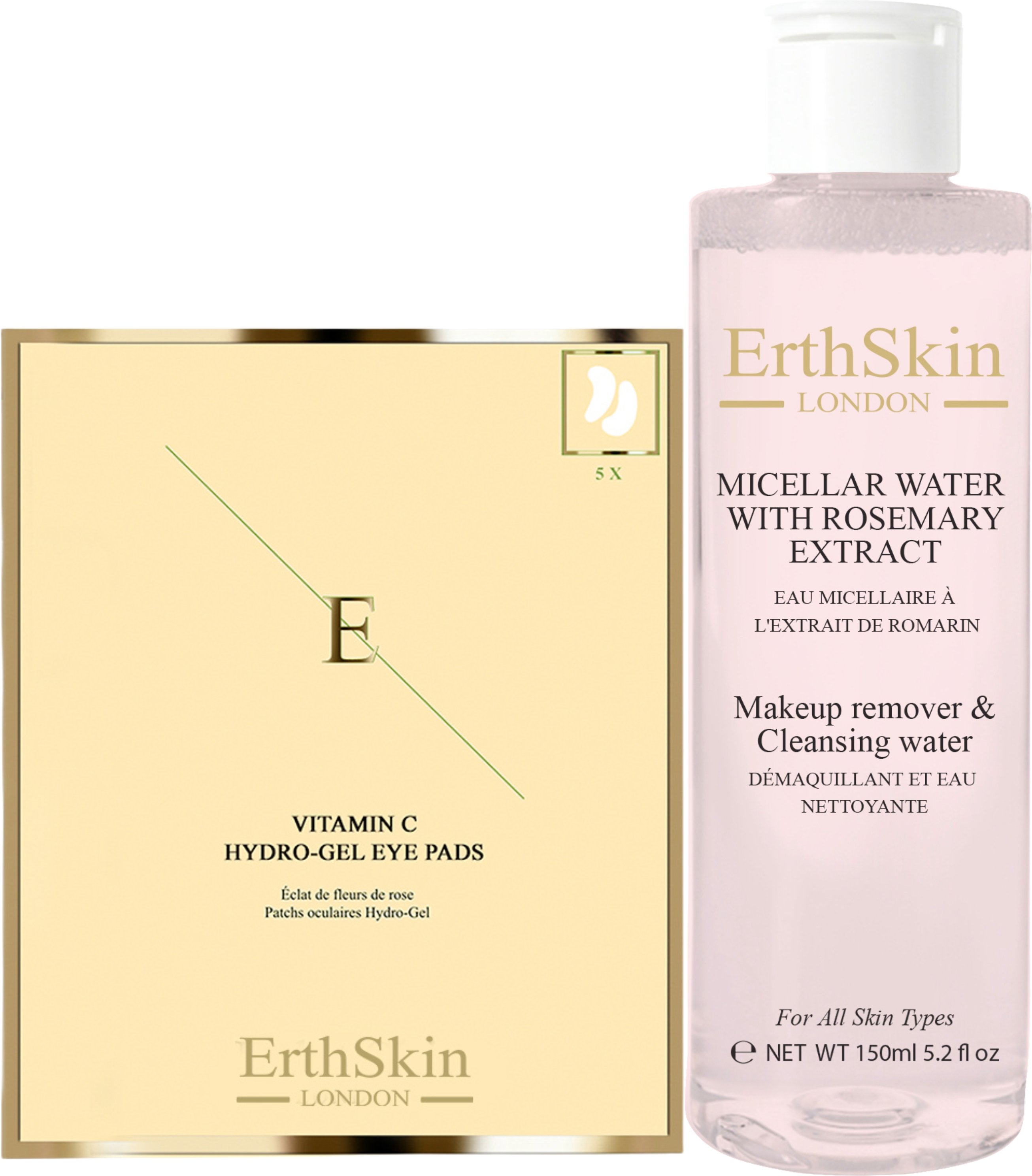 Thumbnail - Vitamin C Hydrogel Augenpads x 5 + Mizellenwasser mit Rosmarin-Extrakt 150ml