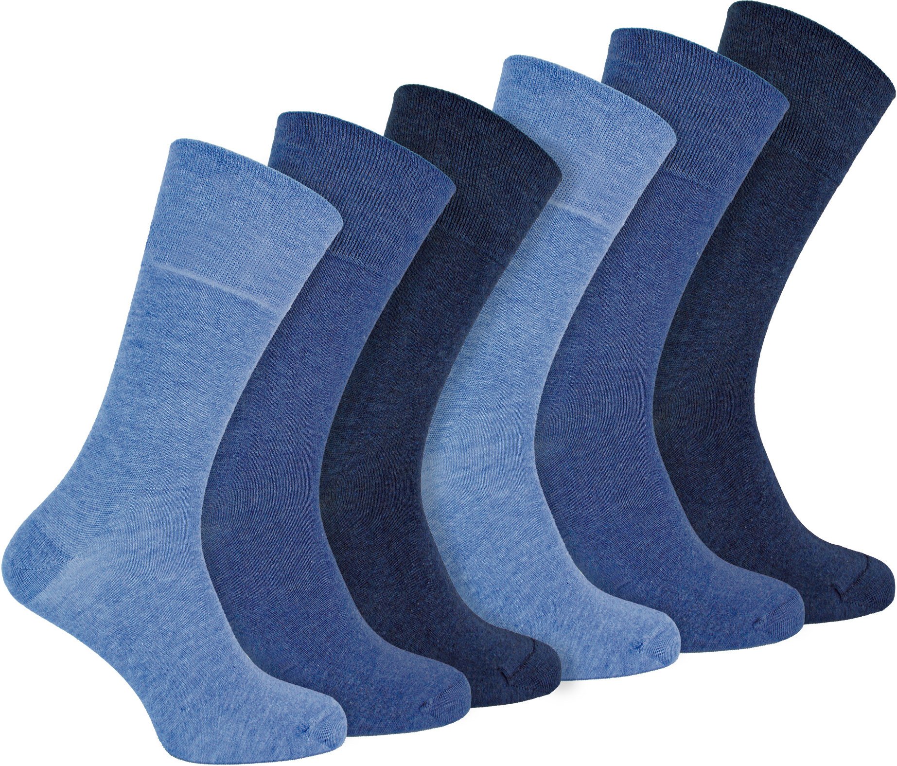IOMI - 6 Pack Herren Diabetiker Bambus Socken | Extra breite nahtlose lockere nicht elastische Socken - Marineblau