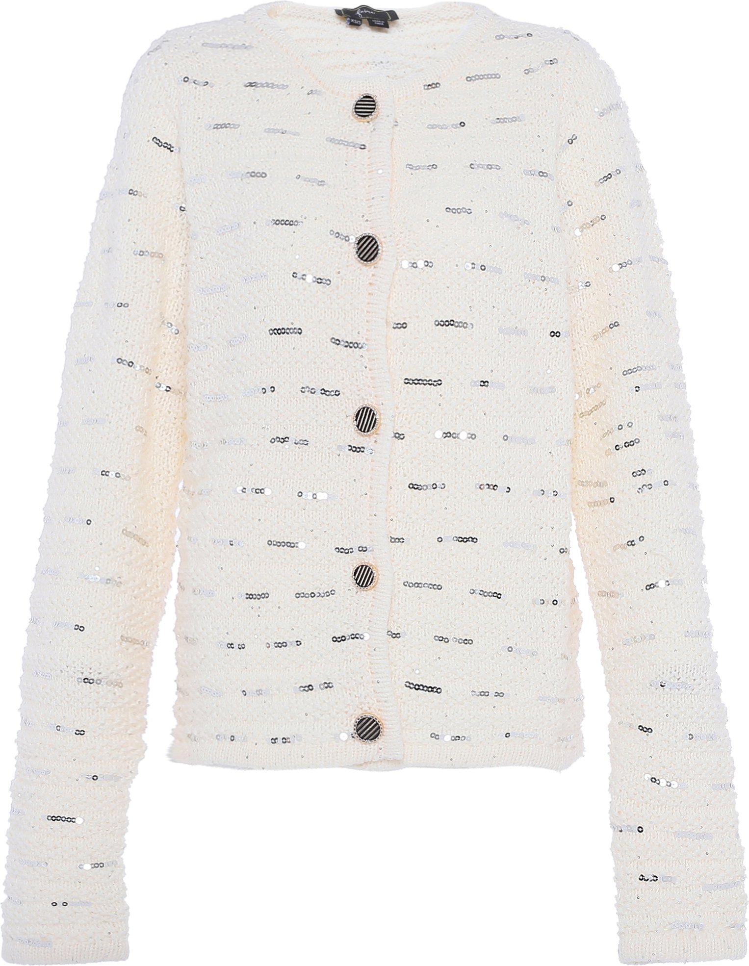 Faina Pailletten Damen Wollweiß