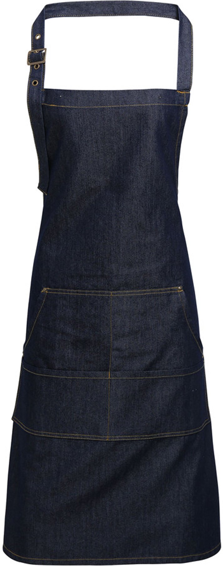 Premier Unisex Erwachsene Farben Tasche Voll Schürze (Indigo Denim)