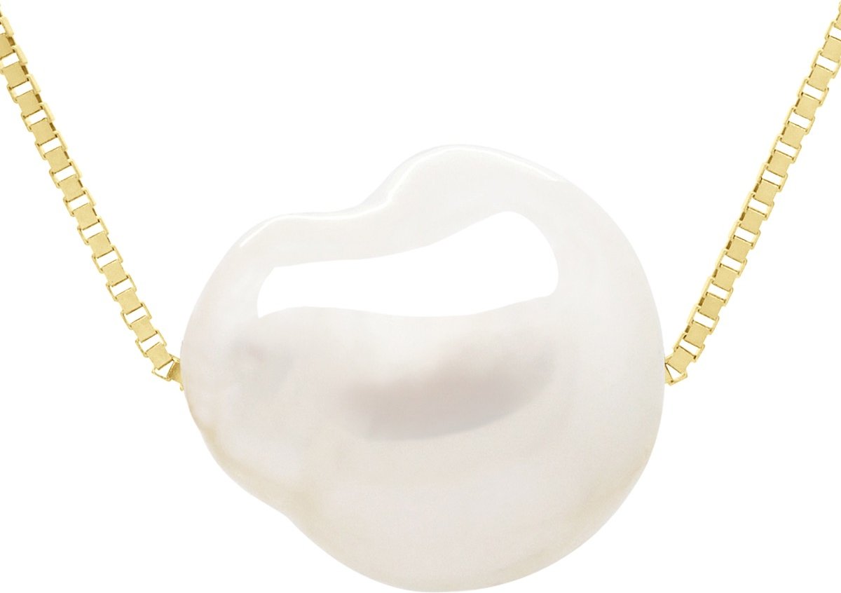 Halskette Echte Süßwasser-Zuchtperle Barock 11-12 mm