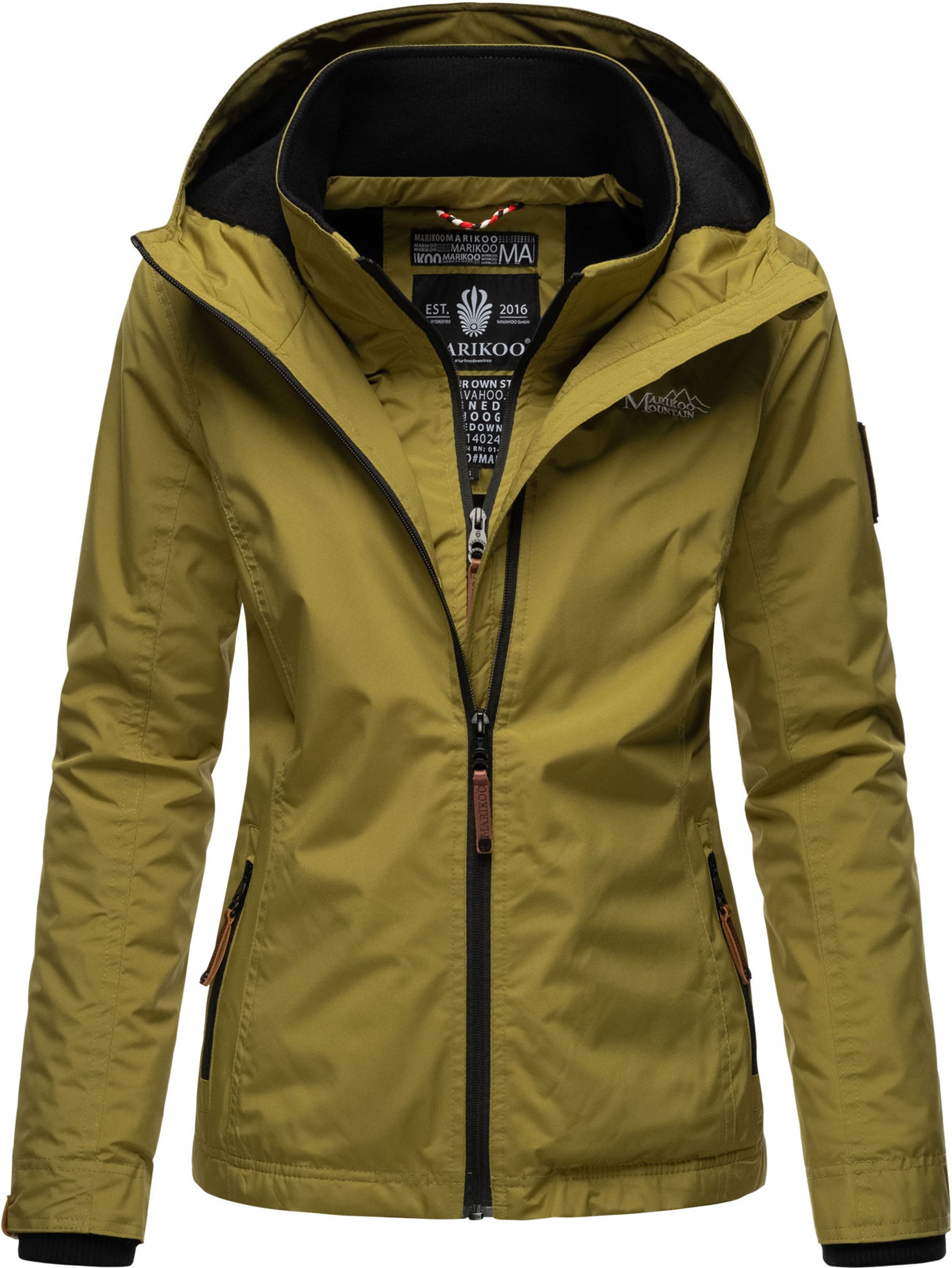 Marikoo Damen Übergangsjacke Erdbeere mit Doppelkragen & Fleece-Innenfutter