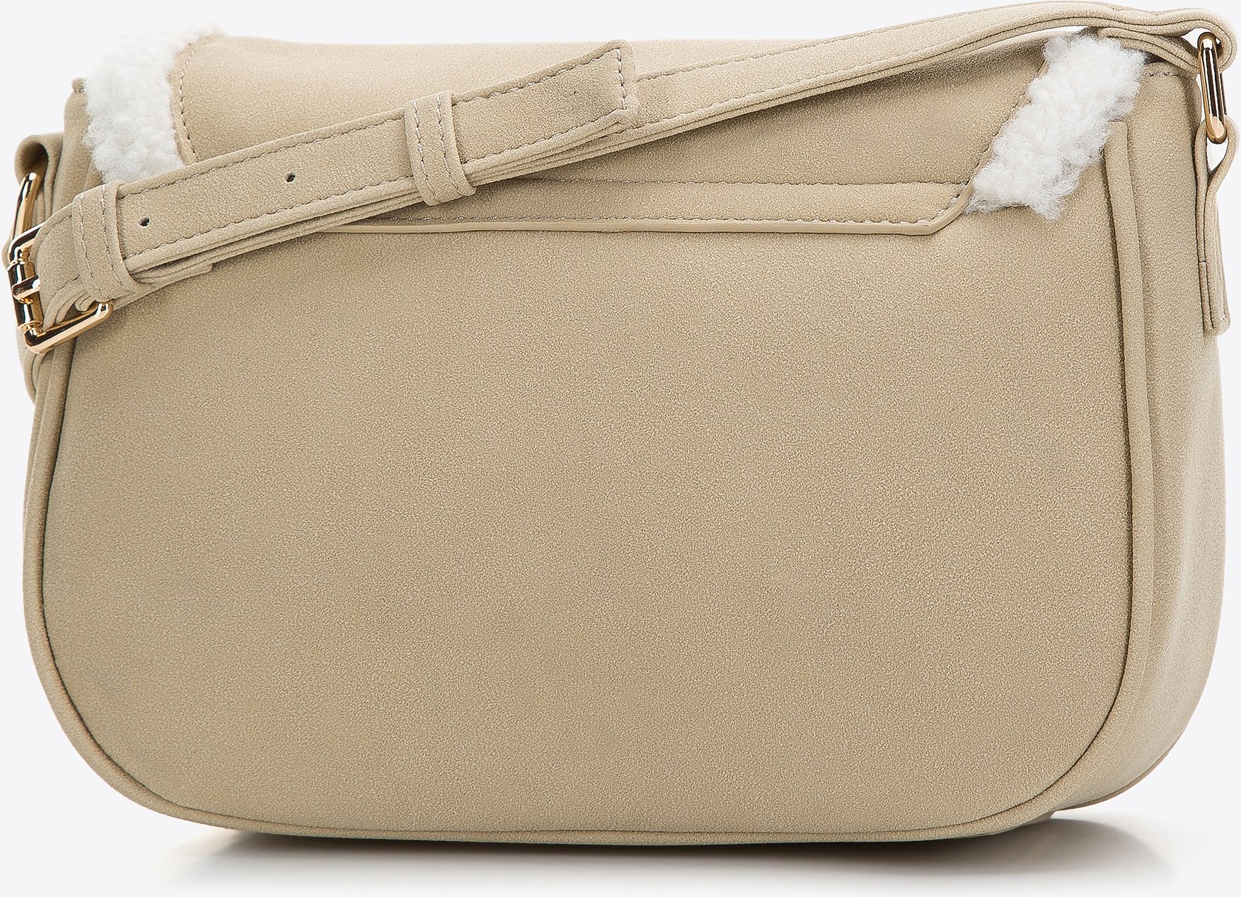 Wittchen Damen-Umhängetasche mit Kunstfell, Grau-Beige, Öko-Leder