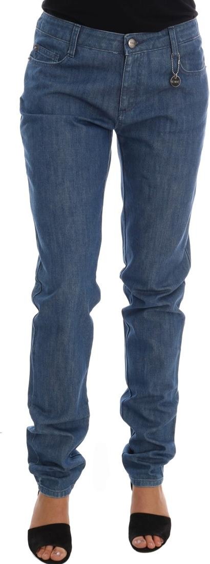 Costume National Damen Jeans im Boyfriend Fit aus blauen Waschbaumwolle