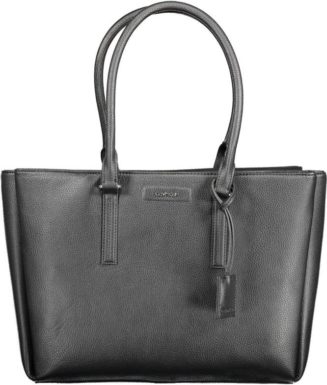 Calvin Klein Schwarze Polyurethan Damen Schultertasche