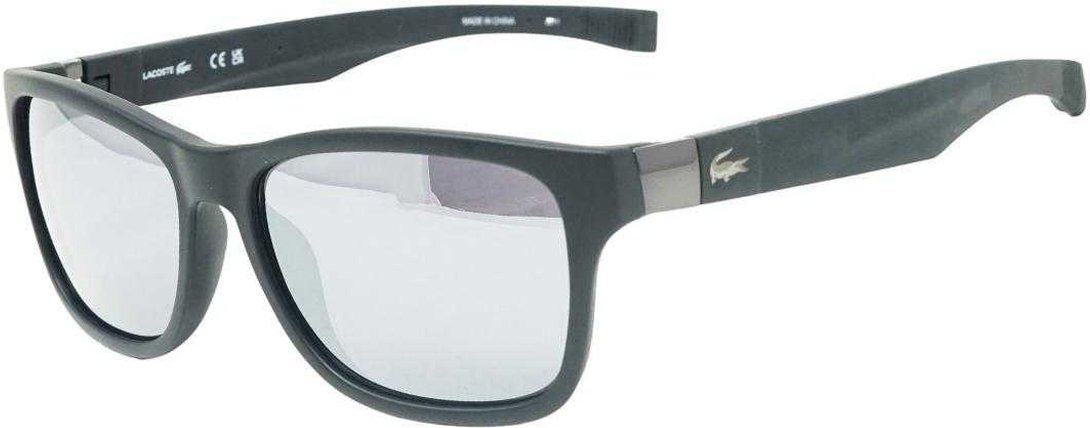 Lacoste - Unifarben-Sonnenbrille für Herren, Satin (Grau/Schwarz)