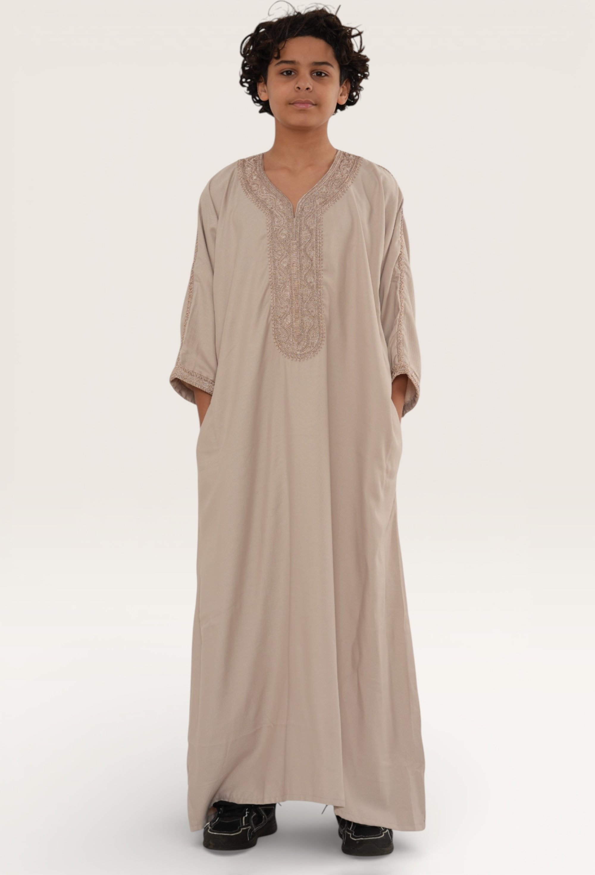Lachsfarbene marokkanische Thobe-Robe für Herren Djellaba Gandoura Eid Jubba- HM66