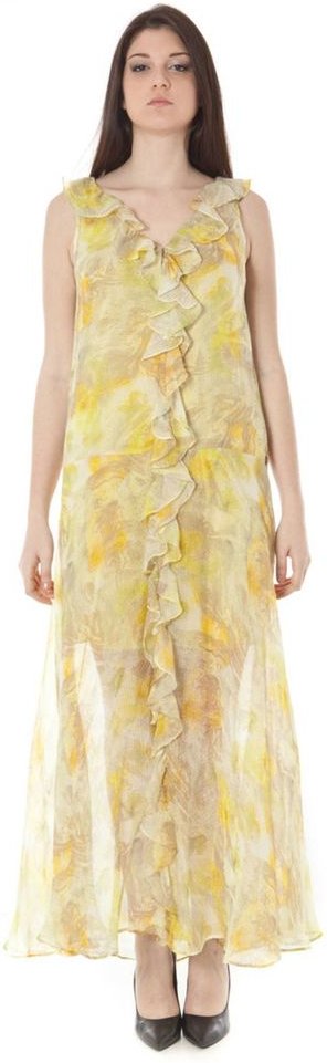 Blumendruck Maxikleid Ärmellos V-Ausschnitt