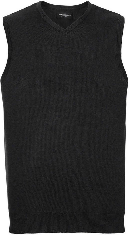 Russell Collection Herren gestrickt V-Ausschnitt ärmelloses Sweatshirt (Charcoal Marl)