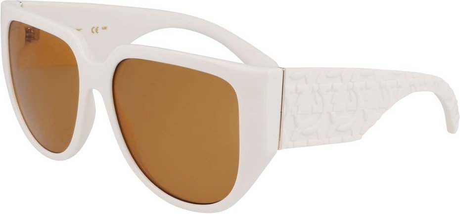 Ferragamo Weiße Bio-Injektions-Sonnenbrille