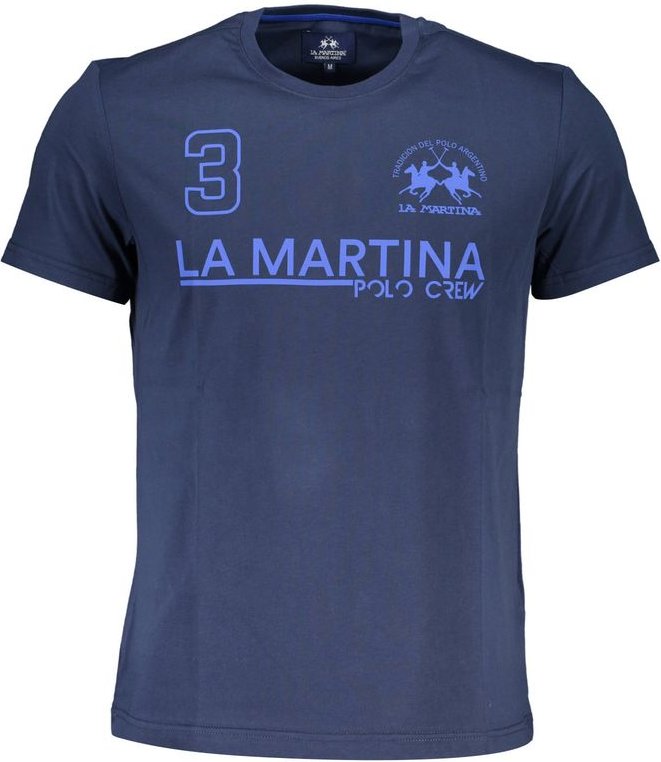 La Martina Blaues Baumwolle Herren T-Shirt
