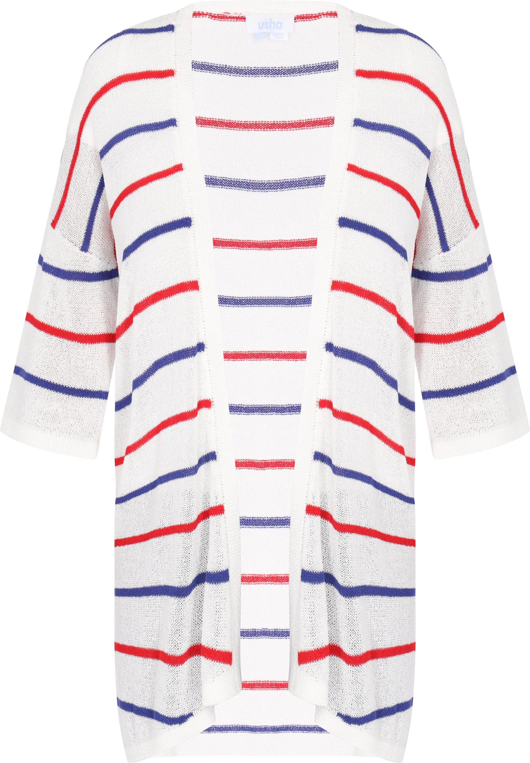 usha Strickjacke Frauen weiß marineblau rot