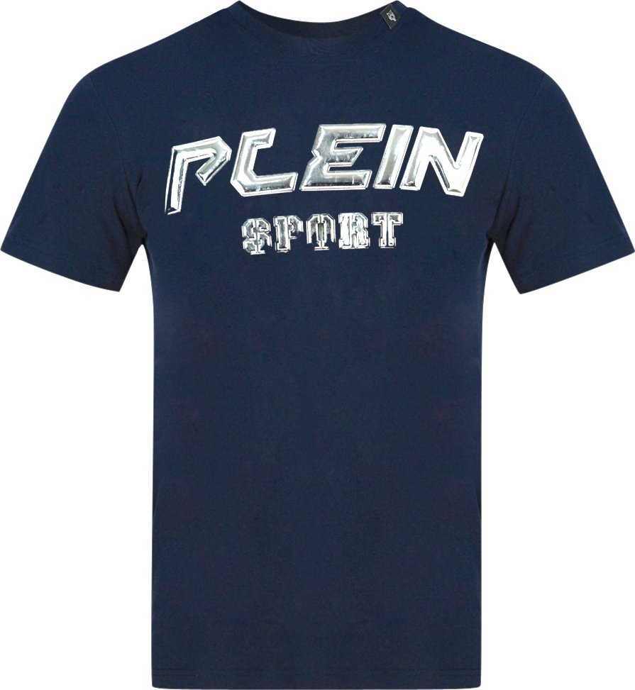 Plein Sport Schwarz 3D Logo Marineblau T-Shirt