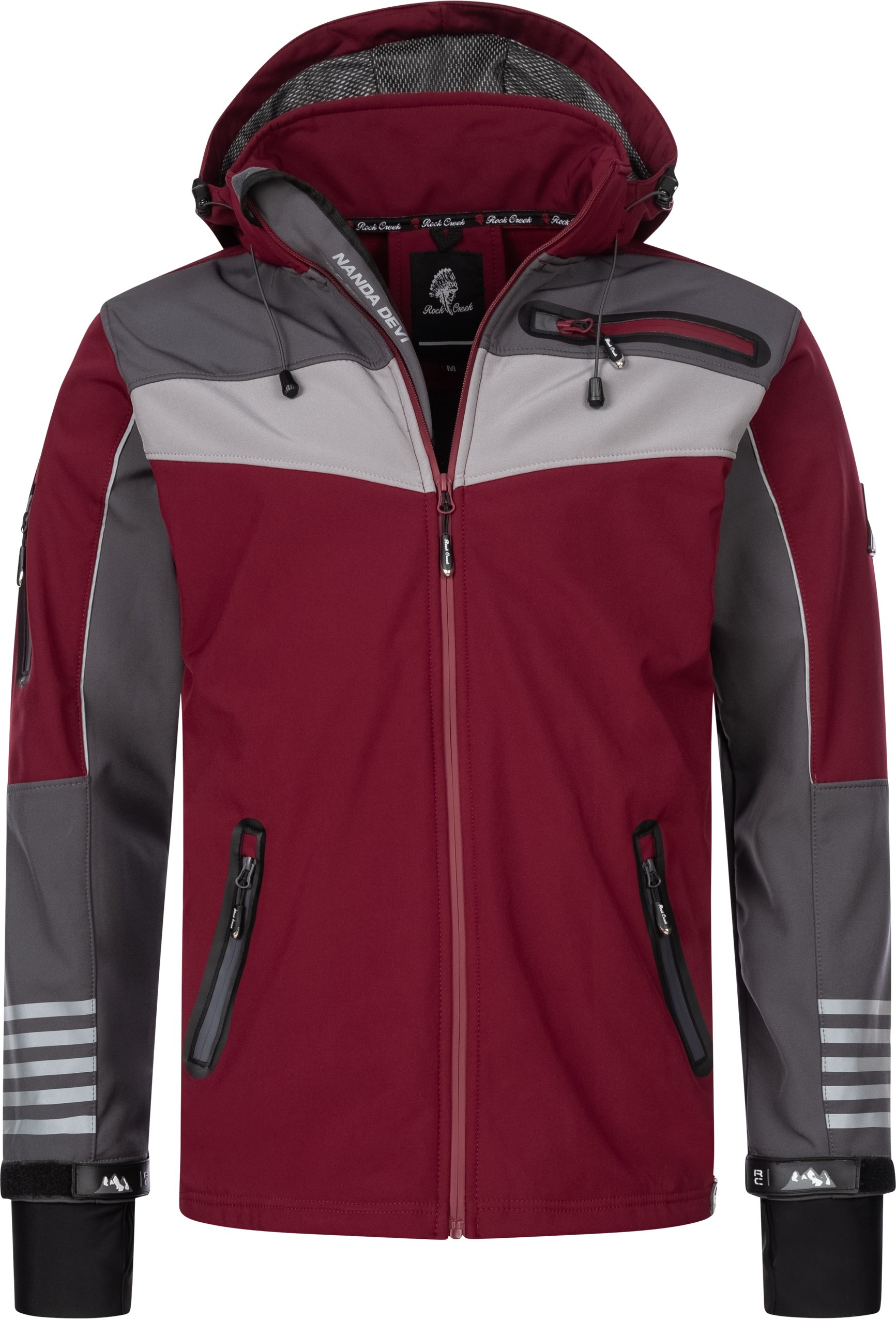 Rock Creek Softshelljacke Weinrot