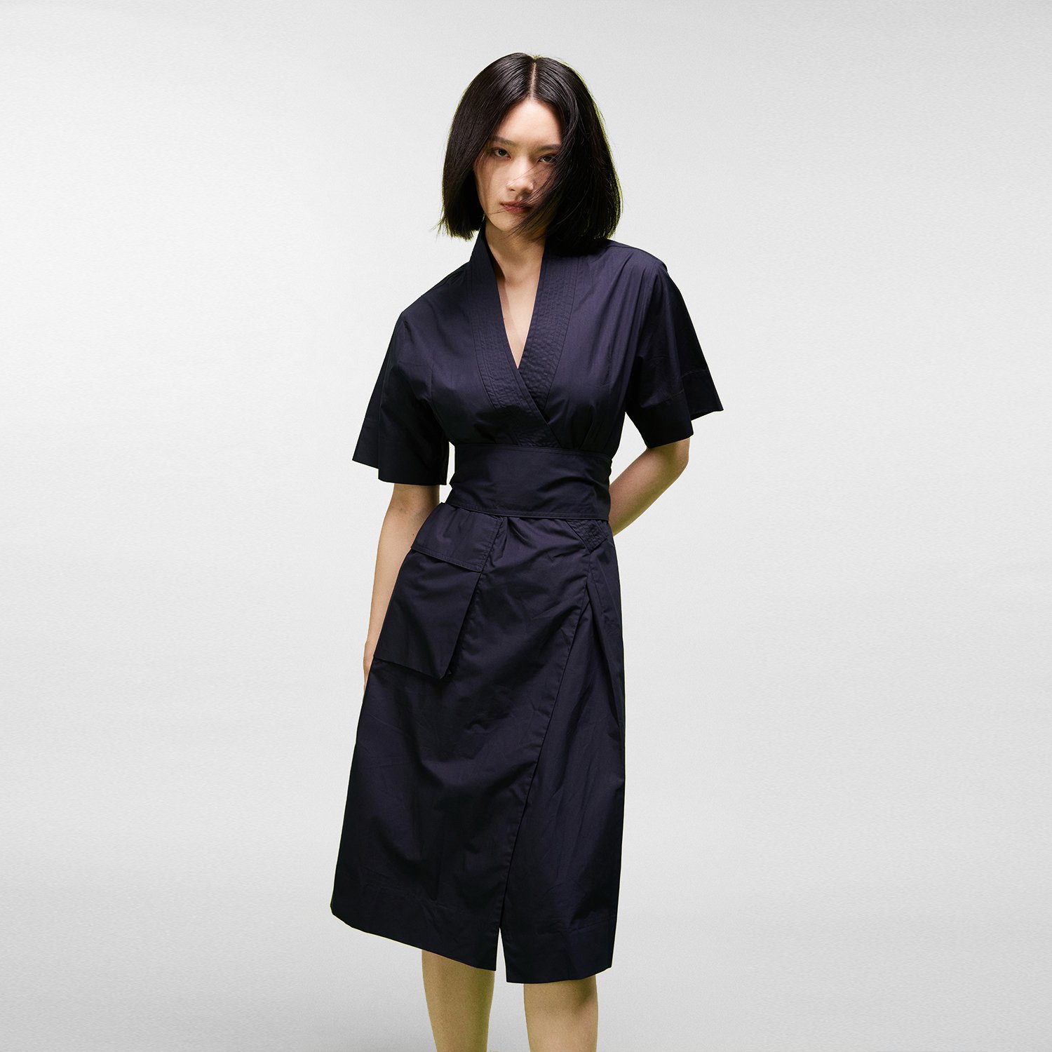 Kimono-Wickelkleid aus Baumwolle