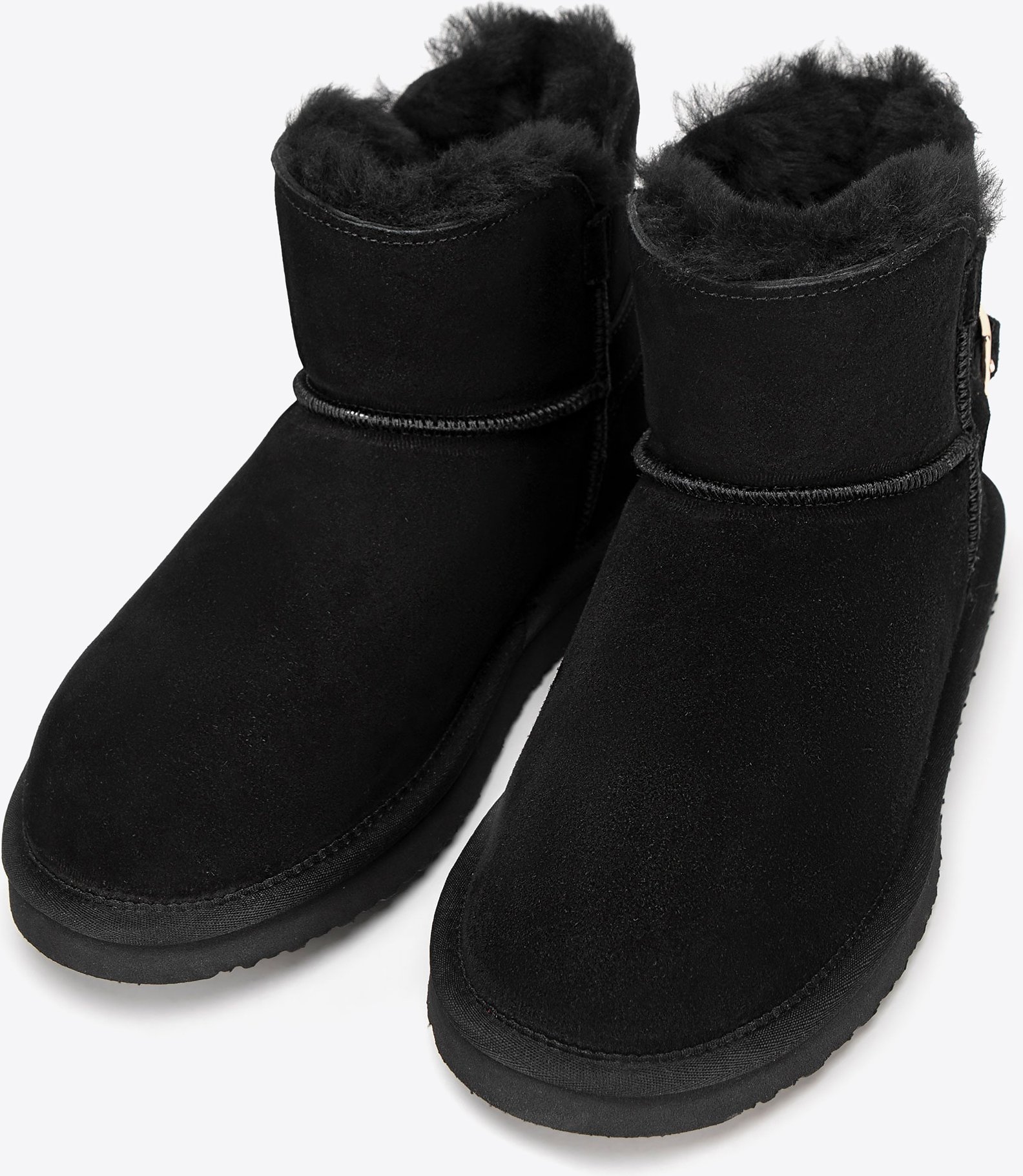 Wittchen Damen-Ankle-Boots aus schwarzem Wildleder mit Schnalle