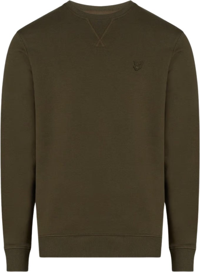 Thumbnail - Lyle & Scott - Ton In Ton Gehaltener, Grüner Pullover Mit Rundhalsausschnitt In Form Eines Adlers