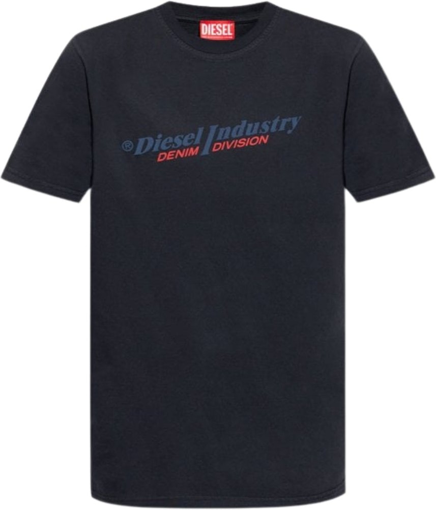 Marineblaues T-Shirt mit Logo der Diesel Industry Denim Division
